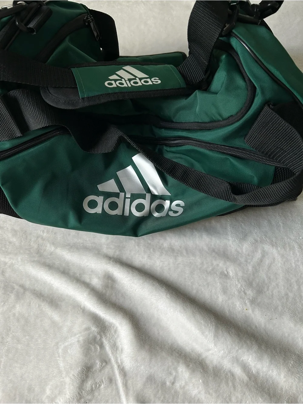 adidas Dark Green Duffel with Black Accents